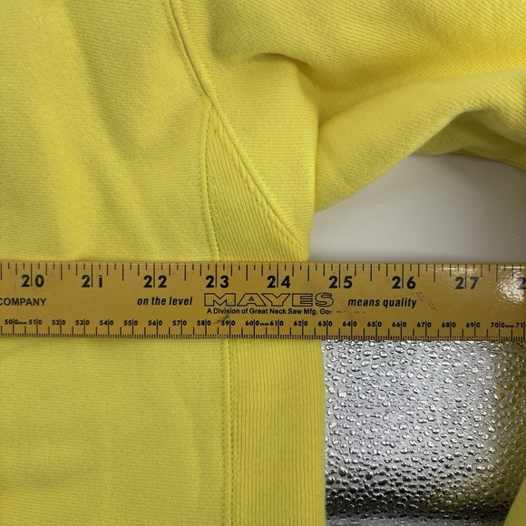 Champion Men's Large Chenille Reverse Weave Neon Yellow Blue Pink Sweatshirt - Picture 13 of 15